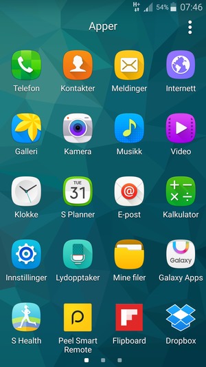 Velg Innstillinger
