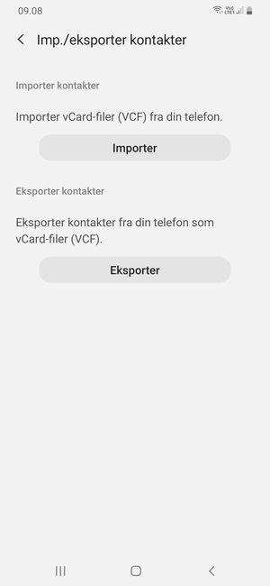 Vælg Importer