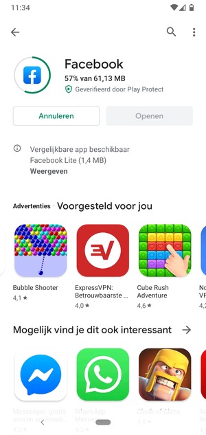 Wacht tot het installatieproces beëindigd is