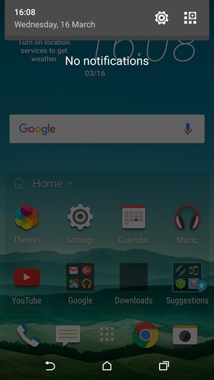Slide down the top menu again