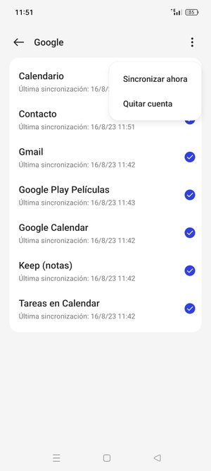 Seleccione Sincronizar ahora