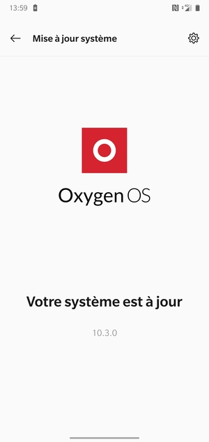 Si votre téléphone est à jour, vous verrez l'écran suivant