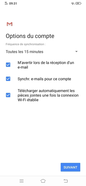 Sélectionnez SUIVANT