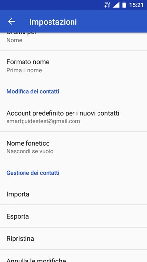 Scorri e seleziona Importa