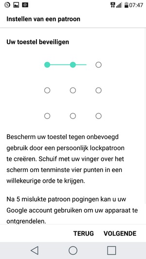 Selecteer VOLGENDE