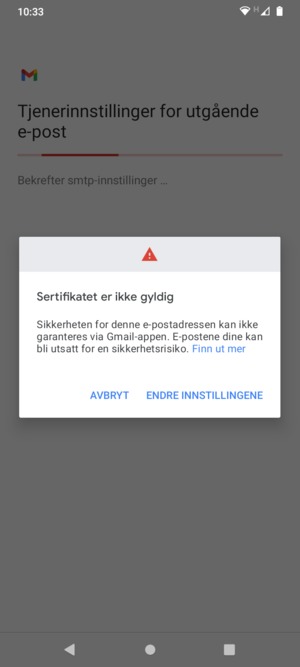 Velg ENDRE INNSTILLINGENE