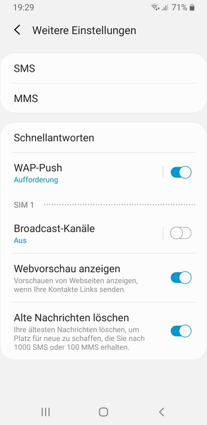 Wählen Sie SMS