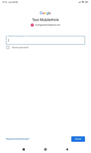 Inserisci la tua password di Gmail e seleziona Avanti