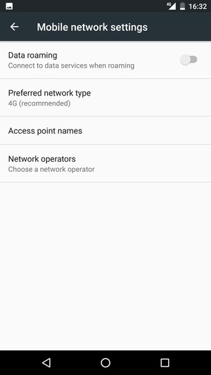 To change network if network problems occur, select Network operators