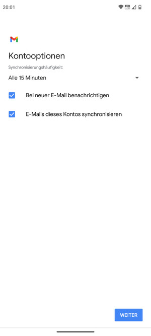 Wählen Sie WEITER