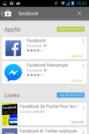 Sélectionnez l'appli