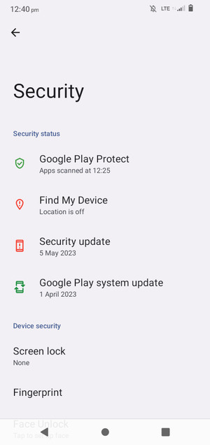 Select Screen lock