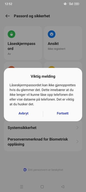 Velg Fortsett