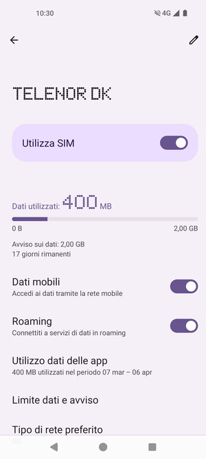Attiva o disattiva Roaming