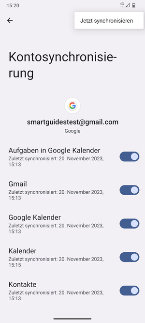 Wählen Sie Jetzt synchronisieren
