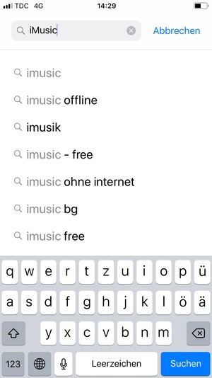 Geben Sie den Namen der App ein und wählen Sie Suchen