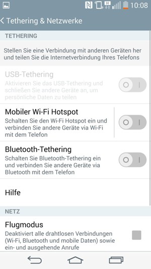 Wählen Sie Mobiler Wi-Fi Hotspot