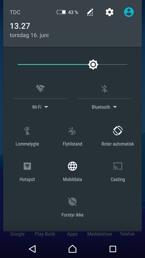 Juster lysstyrken til det ønskede niveau
