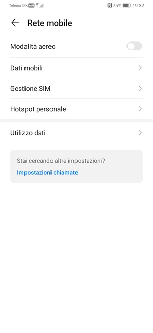 Seleziona Dati mobili