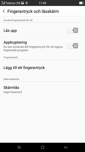 Välj Skärmlås