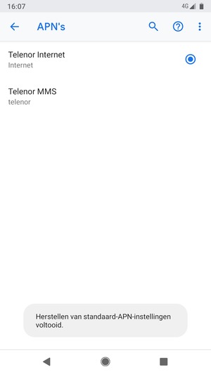Selecteer de Menu-knop