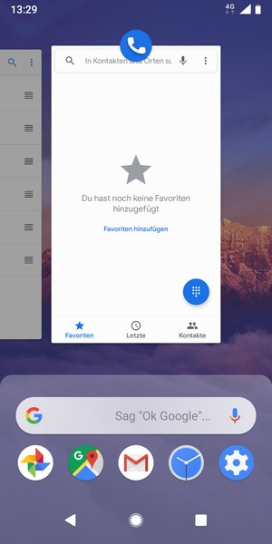 Apps nach oben streifen, um sie zu schliessen