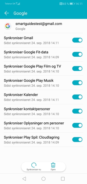 Vælg Synkroniser nu