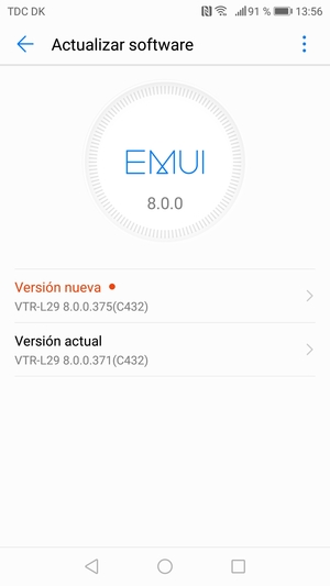 Si su teléfono no está actualizado, siga las instrucciones que aparecen en pantalla.