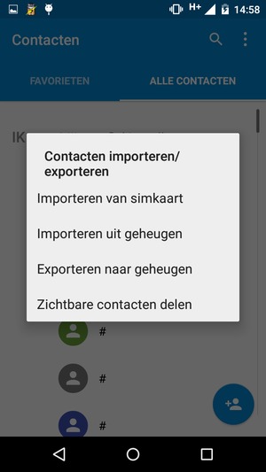 Selecteer Importeren van simkaart