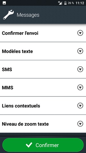 Sélectionnez SMS