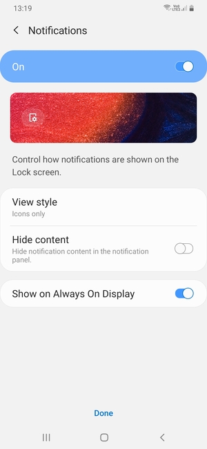 Select your preferred options and select Done