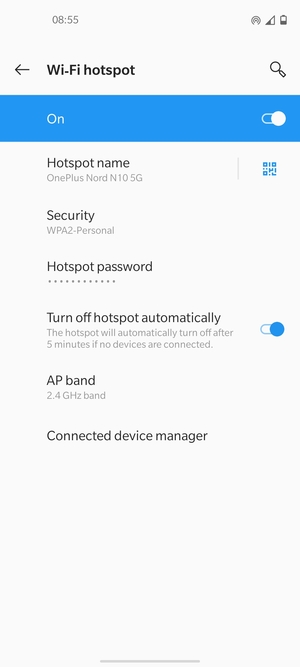 Your phone is now set up for use as a modem