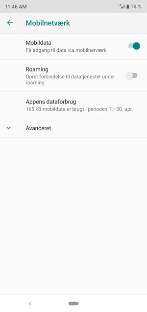 Vælg Avanceret