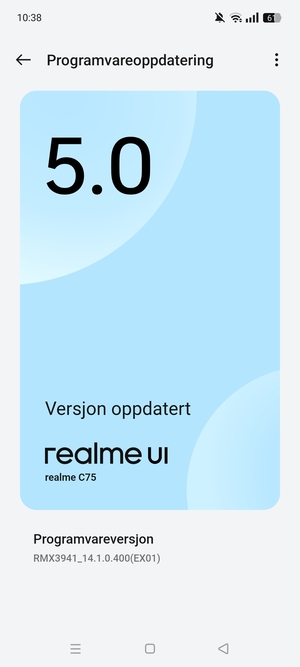 Hvis telefonen din er oppdatert, vil du se følgende skjermbilde