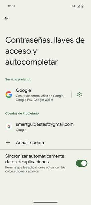 Seleccione su cuenta Google