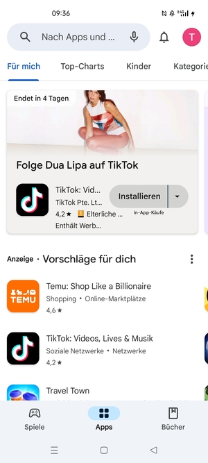 Wählen Sie die Suchleiste