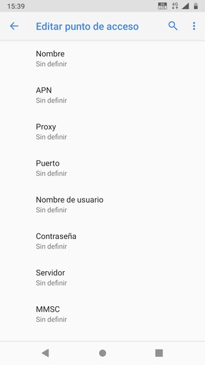 Introduzca la información de Internet