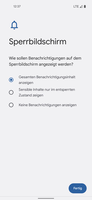 Wählen Sie die gewünschte Option und wählen Sie Fertig