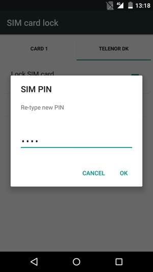 Confirm your new SIM PIN and select OK