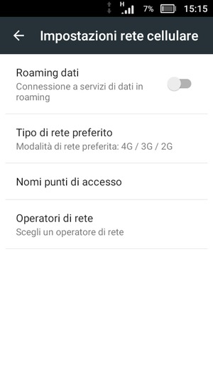 Seleziona Nomi punti di accesso