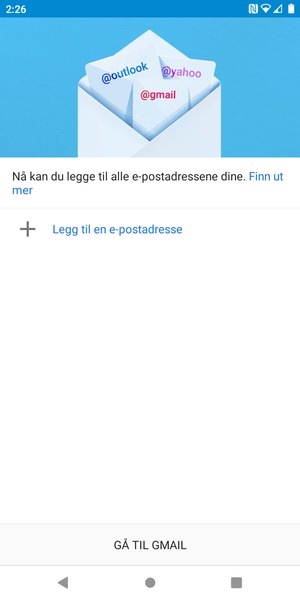 Velg Legg til en e-postadresse