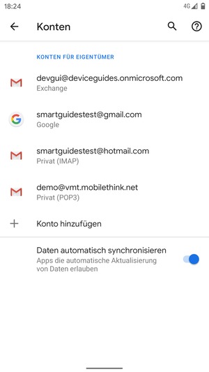 Wählen Sie Ihr Google Konto
