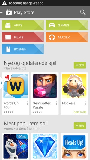 Selecteer de zoekknop