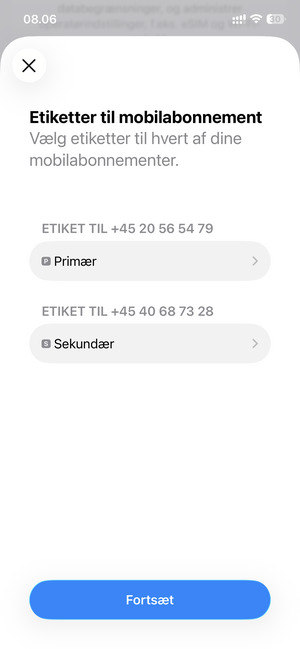 Vælg Fortsæt
