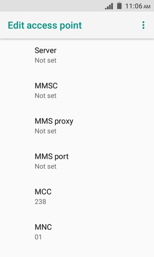 Scroll down and enter MMS information