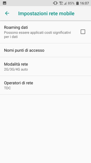 Seleziona Nomi punti di accesso