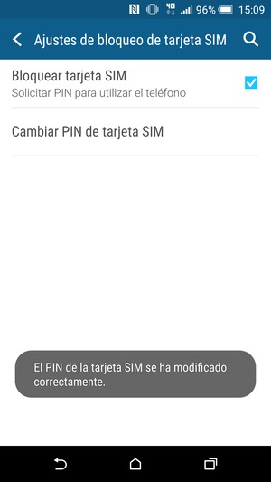 El PIN de la tarjeta SIM ha sido cambiado
