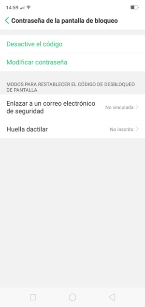 El teléfono ha sido asegurado con un bloqueo de pantalla