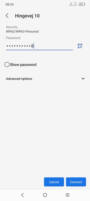 Enter the Wi-Fi password and select Connect