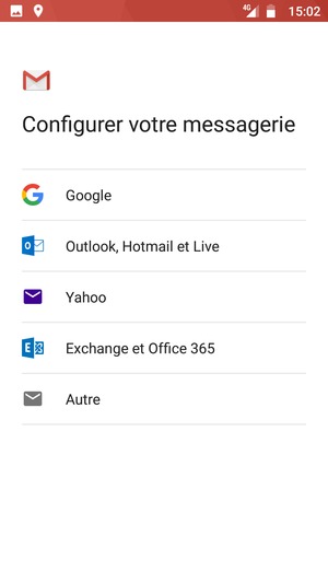 Sélectionnez Exchange et Office 365